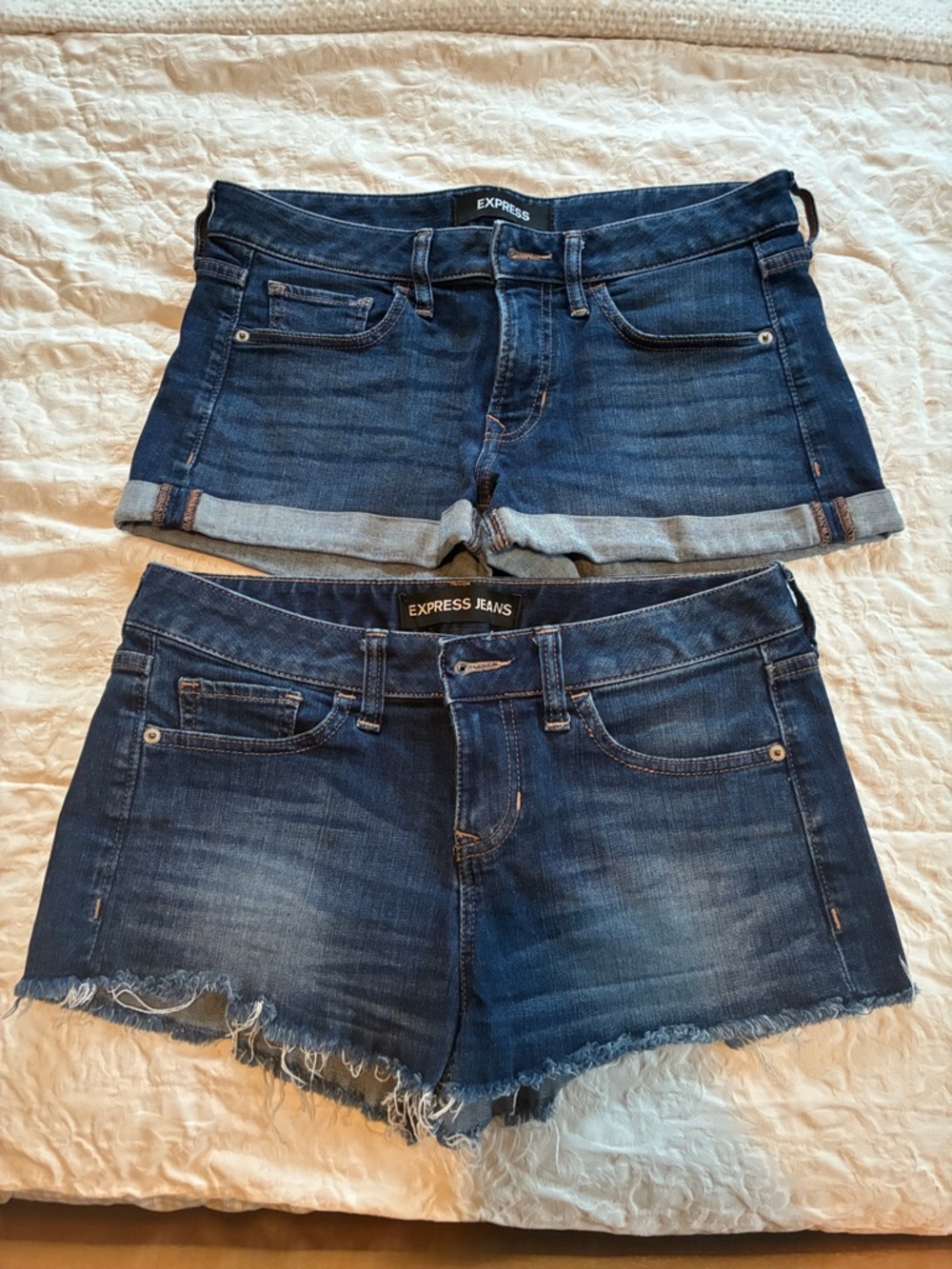 Express Blue Denim Shorts Duo - Dark Indigo